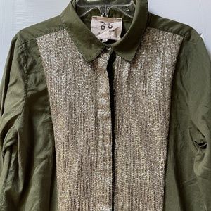 Figue sequin Army Green Blouse size M